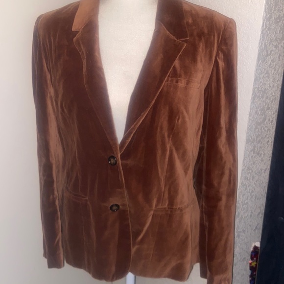 Vintage 70s Women's Brown Velvet Blazer Jacket by Sears Classic - Picture 2 of 5